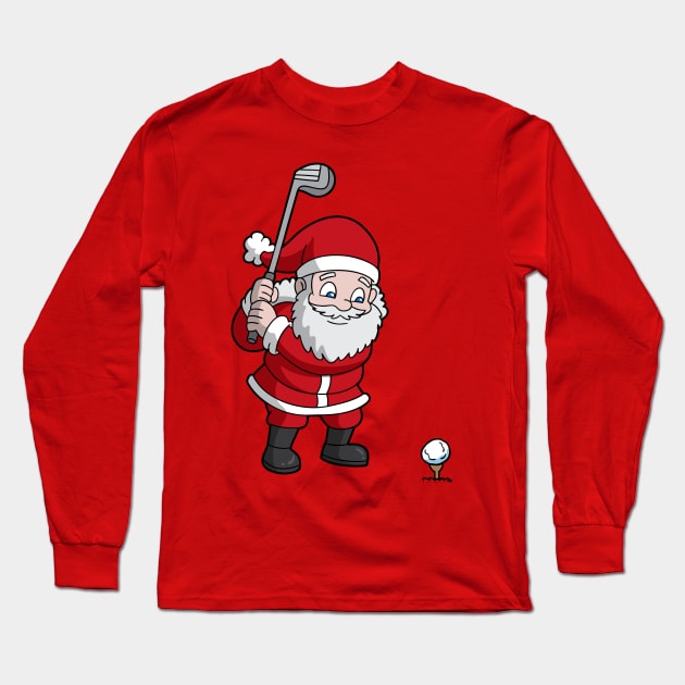 Christmas Santa Claus Golf Long Sleeve T-Shirt by E